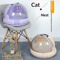 Raumkapsel-Design Atmungsaktiver Leichter Tragbarer Reise-Haustier-Rucksack Handgehaltene Flugzeug-Transportbox Nest-Tasche für Katzen Auto Outdoor