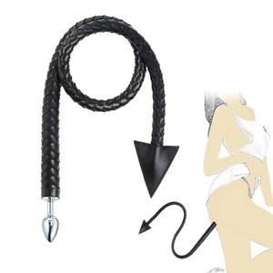 Látigo de <span class=keywords><strong>Cola</strong></span> de <span class=keywords><strong>Diablo</strong></span> con Punta Metálica, Látigo Largo de Cuero PU, Látigo de Toro Demoníaco, Castigo para Esclavos, Bondage, BDSM, Cosplay, Juegos de Rol para Parejas - Product Image 1