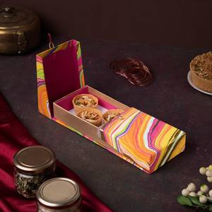 Caja de Regalo de Lujo para Postres, Decorativa, Hecha a Mano, con Diseño Floral Tropical de Pavo Real, para Chocolate, Personalizable - Product Image 3