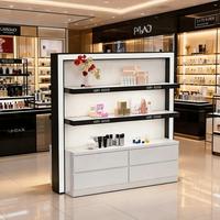 Vitrine moderne à peinture laquée avec éclairage LED pour cosmétiques, présentoir de beauté, comptoir de maquillage, îlot bas, vitrine de boutique