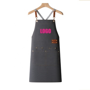 Wholesale High Quality Multi Pocket Kitchen Work Apron Custom Logo Canvas Fabric Aprons Colorful Hair Salon Beauty <strong>Kooking</strong> Chef - Product Image 6