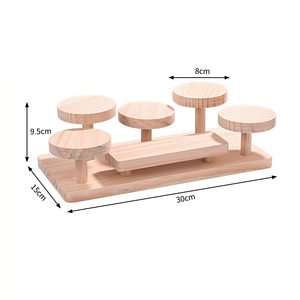 Support de rangement <span class=keywords><strong>à</strong></span> double niveau en bois massif pour bureau échelle de maternelle petits ornements présentoir <span class=keywords><strong>à</strong></span> fleurs support d'organisation - Product Image 6