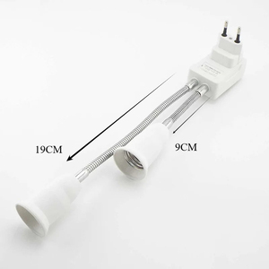 Adaptateur de douille double E27 pour <span class=keywords><strong>ampoule</strong></span> LED avec interrupteur marche/arrêt, compatible AC 110-220V, prise flexible EU/US - Product Image 4