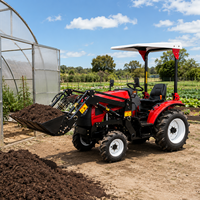 Tracteur compact diesel EPA 25HP 4x4 avec remorque pour le transport et les travaux de manutention en petite exploitation agricole - Fournisseur pour concessionnaires