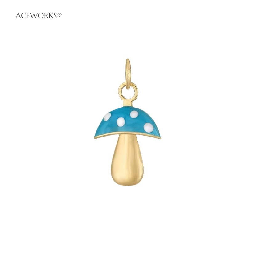 Breloque Champignon Turquoise