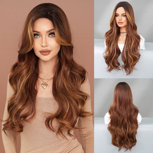 Nouvelle perruque en <span class=keywords><strong>fibre</strong></span> haute température de 28 pouces, style vague d'eau, frange en forme de huit, pour usage quotidien et cosplay, fabriquée à <span class=keywords><strong>la</strong></span> machine pour femmes - Product Image 4