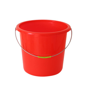 ถังพลาสติกสีแดงมีฝาปิด ขนาด 10 ลิตร สำหรับทำความสะอาดบ้านและใช้ตกปลา - Product Image 1