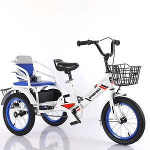 Triciclo Infantil de Acero al por Mayor de 14, 16 y 18 Pulgadas con Dos Asientos y Asiento Trasero, Bicicleta de Tres Ruedas para Niños y Niñas - Product Image 6