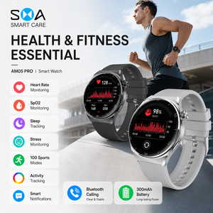 Montre connectée GPS personnalisée en usine, 150+ modes sportifs, écran rond de 1,45 pouce, appels, étanche IP68, montre de fitness - Product Image 3