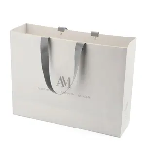 Paper Bags Wholesale Custom Printed Logo Best Price Shopping Retail Small Big Luxury Paper Bag with Ribbon Handle Gift Paper Bag
