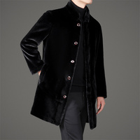 Nouveau Manteau Long en Fausse Fourrure Double Face Respirant et Écologique pour Homme, Col Montant, Boutonnage Simple, Tendance Hiver