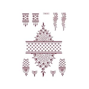 Autocollants de tatouage au henné brun, imperméables, art corporel temporaire, décoration Mehndi pour femmes, mains et bras, motifs floraux traditionnels - Product Image 2