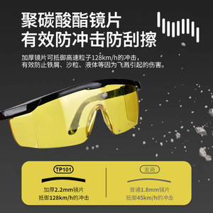 Safety Goggles Full-<b>Frame</b> Anti-Fog Yellow Lens Chemical Laboratory Use UV Protection - Product Image 5