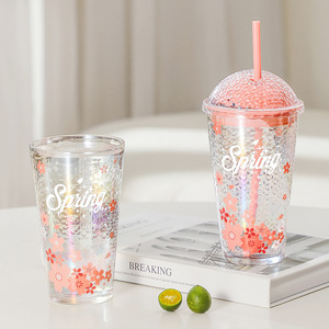 Ventosa de cristal de flor de cerezo de estrella colorida, concepto artístico Oriental, alto valor de Color, nueva copa de sueño, tipo de paja, incluye - Product Image 3