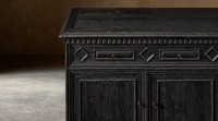 Buffet de luxe en bois massif chêne noir à 4 portes, armoire architecturale pour hôtel, villa, mobilier de maison