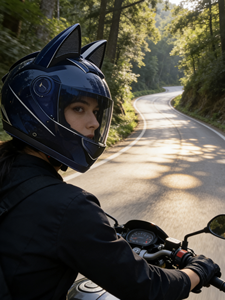 <span class=keywords><strong>Casque</strong></span> de <span class=keywords><strong>moto</strong></span> en ABS respirant à visage ouvert, nouveau, en gros, avec fermeture rapide, design mignon avec oreilles de <span class=keywords><strong>chat</strong></span> pour femmes, de haute qualité - Product Image 5