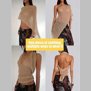 เสื้อคลุมตาข่ายถักโครเชต์แบบอสมมาตร รุ่น Channel 11 Colors Sexy 2026 สำหรับผู้หญิง ผ้าบางเบา ใช้ได้หลายแบบ เหมาะสำหรับใส่<span class=keywords><strong>ไป</strong></span>เที่ยวทะเล ออกงานกลางคืน หรือใส่เป็นชุดคลับ - Product Image 2