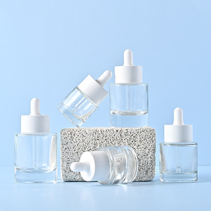 Glass Luxury Custom Logo Roll Sealing Matte Finish Cylinder Shape Flat Shoulder Thick Bottom 30ml 40ml 50ml Cosmetics <b>Bottle</b> - Product Image 4