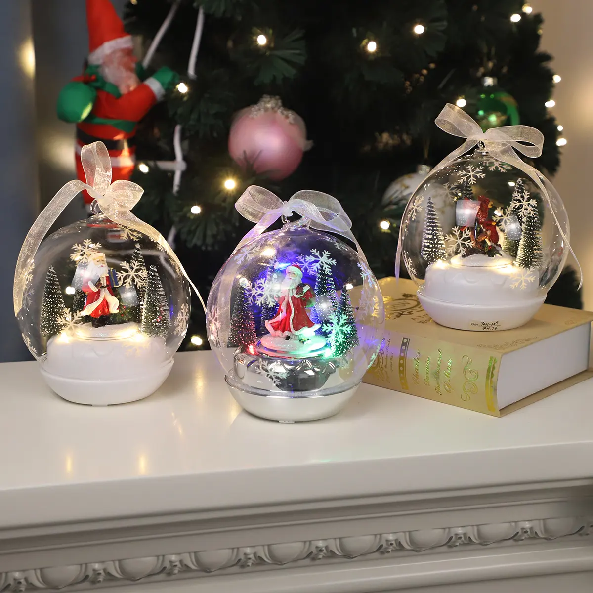 2024 Chine usine fournisseur boule de verre merry go round boîte à musique pour la décoration de Noël
