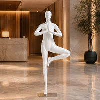 Statue personnalisée en fibre de verre FRP, sculpture de femme yogini blanche, décoration pour studio, salle de sport, hall d'hôtel