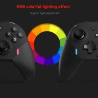 MOBAPAD 6 sumbu dengan lampu RGB, Gamepad gigi biru, pengendali Game nirkabel, joystick untuk Nintendo Switch, Game IOS PC Android