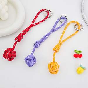 Mengda Miu estilo poliéster Multicolor transferencia bola tejida cuerda colgante llavero, mochila equipaje etiqueta moda colgante - Product Image 2