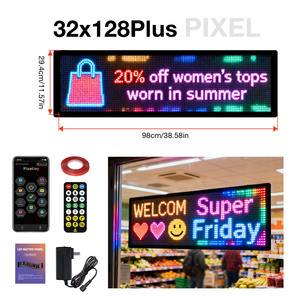32Plus Full Color Flexible <b>LED</b> Matrix APP Programmable RGB <b>LED</b> <b>Sign</b> for Car/Store/Advertising - Product Image 1