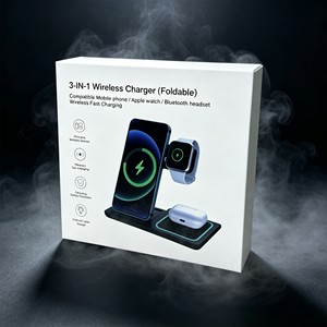 Produits de dropshipping, chargeur magnétique rapide 15W pour IWatch, pour écouteurs, chargeurs sans fil 3 en 1 avec lumière pour téléphone 17 Pro Max - Product Image 5