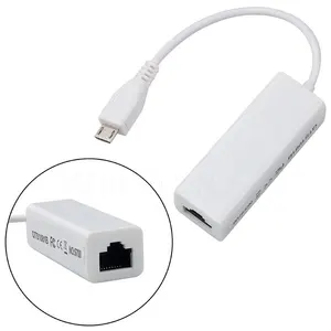 Adaptor kartu jaringan Ethernet USB mikro, mikro USB ke Ethernet RJ45 untuk Windows 7/8/10 Tablet Android IC Ethernet LAN