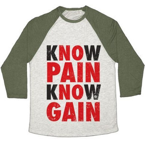 Know Pain Know Gain (No Pain No Gain) (Tank) Unisex Tri-Blend <b>Baseball</b> <b>Tee</b> - Product Image 5
