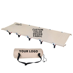 Modern Aluminum Foldable Portable Outdoor <b>Single</b> Camping <b>Bed</b> Customized Lightweight Camp Folding Cot Aluminum <b>Frame</b> Travel - Product Image 1