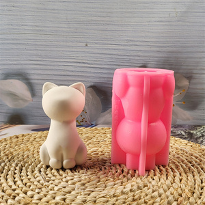 แม่พิมพ์หล่อเรซินทำด้วยมือสำหรับเครื่องประดับตกแต่งสไตล์อินฟิสของตกแต่งแม่พิมพ์ซิลิโคนรูปแมวแบบไม่มีเฟส W0440เครื่องมือทำเค้ก - Product Image 1