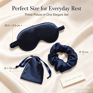 Ensemble Masque de Nuit et Chouchou en Soie de Mûrier 16 Momme avec Sac de Rangement à Cordon, Kit Doux et Luxueux pour la Maison, le Travail ou comme Cadeau de Fêtes - Product Image 4
