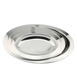 hotel used stainless steel food round dish wholesale dinner plates catering dinner plates