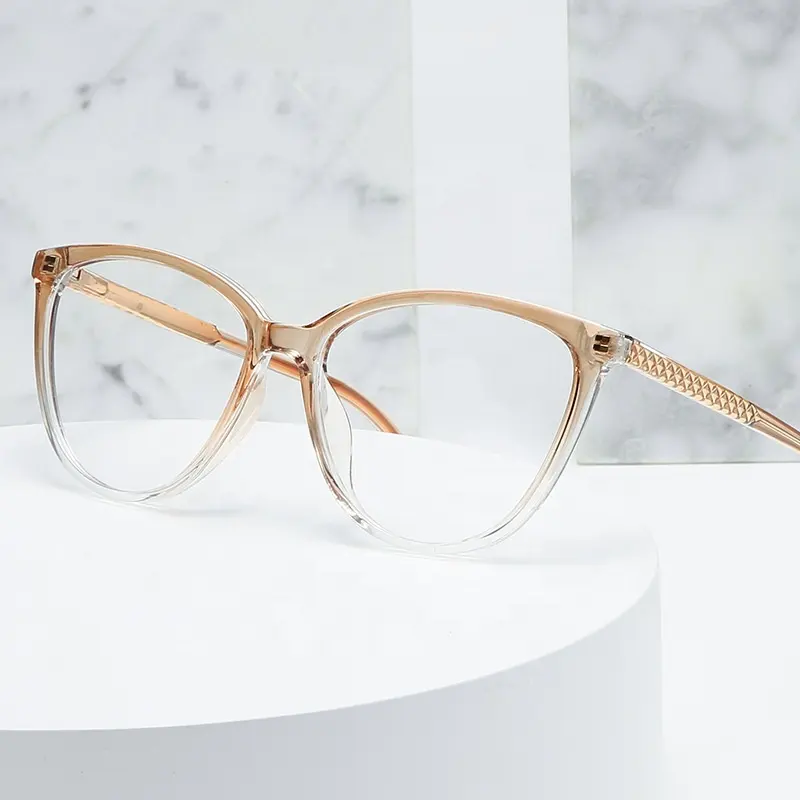 Lunettes de haute qualité, logo personnalisé, design de luxe, oeil de chat, cadre tr90, lunettes rétro pour femmes, lunettes optiques bloquant la lumière bleue