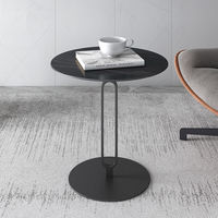 Ensemble de tables basses modernes de luxe, table basse ronde, table basse en pierre frittée dorée
