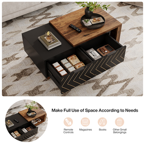 <span class=keywords><strong>Table</strong></span> basse extensible réglable de 42 <span class=keywords><strong>à</strong></span> 65 pouces de longueur, <span class=keywords><strong>table</strong></span> d'appoint réversible avec rangement central, pour salon, appartement, maison - Product Image 5