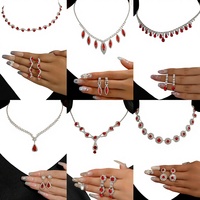 Parures de bijoux de mariée rouge enchanteur, très demandées - Stock Europe et Amérique pour mariages, banquets et fêtes