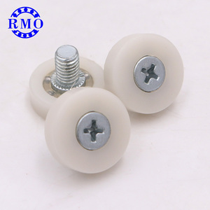 PA6 PA66橱柜Polea滚轮滑动抽屉滚轮M6螺丝不锈钢小尼龙滑轮带M6x19x6mm毫米 - Product Image 3