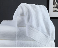 Serviettes de toilette épaisses 100% coton, extra grandes, bordure en satin platine, linge d'hôtel 5 étoiles, logo brodé personnalisé