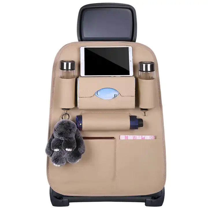 pu leather car back seat organizer