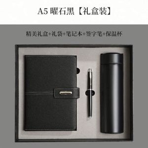 Wholesale Corporate <b>Leather</b> Printed PP Cover A3 <b>Notebook</b> Gift Sets with Bottle Customizable Luxury Diary Gift Box Pen USB - Product Image 2