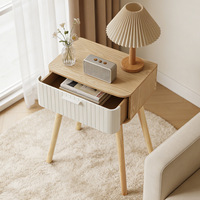 Table basse moderne avec rangement, pieds en bois portables, design minimaliste pour salon - Écologique et durable