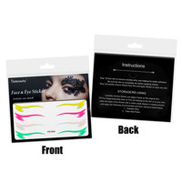 Autocollants pour les yeux holographiques non toxiques réutilisables imperméables Maquillage des yeux Tatouage temporaire pour le visage Autocollants pour les sourcils pour Halloween Carnaval