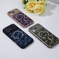 Funda Magnética de Lujo para iPhone 17 Pro Max 17 Air 16, Resistente a Impactos, de PC y Cuero, con Cobertura Total de Lente, Diseño Creativo con Letras