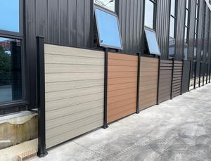 Valla de Privacidad y Seguridad de Lujo de WPC con Postes de Aleación de Aluminio y Marco de HDPE, Estilo Australiano Ecológico, Puertas para Entrada de Vehículos - Product Image 1