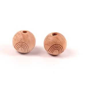 Popular promocional personalizado custo eficaz madeira grânulos pulseira para fazer jóias