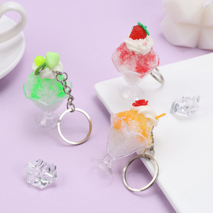 Mini porte-clés dessert glace pilée, mignon, avec breloque alimentaire 3D pour la décoration de sac et accessoire de style Kawaii - Product Image 5
