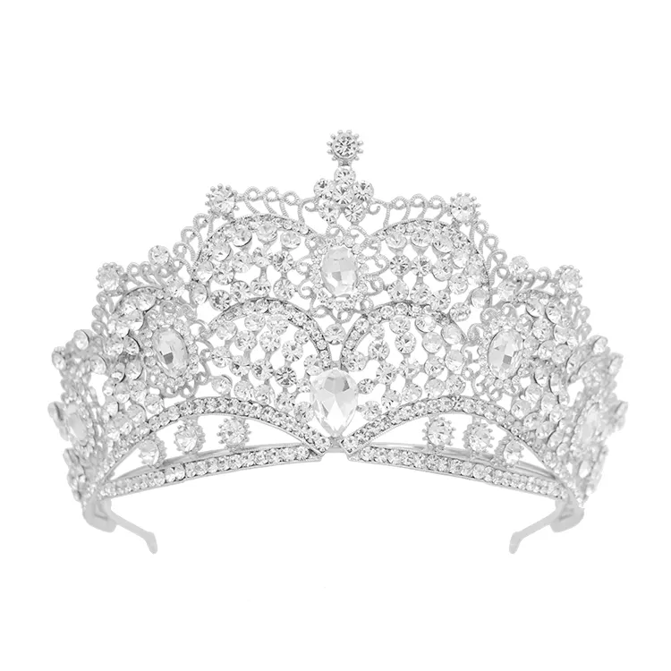 Coronas de diamantes de imitación y tiaras de cristal flor nupcial alta calidad belleza reina Tiara conjuntos corona niñas