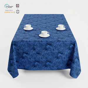 Mantel Rectangular Vintage Borgoña de 6 pies, Jacquard Floral, Poliéster, Resistente a las Arrugas, Impermeable, para Decoración de Restaurantes - Product Image 1